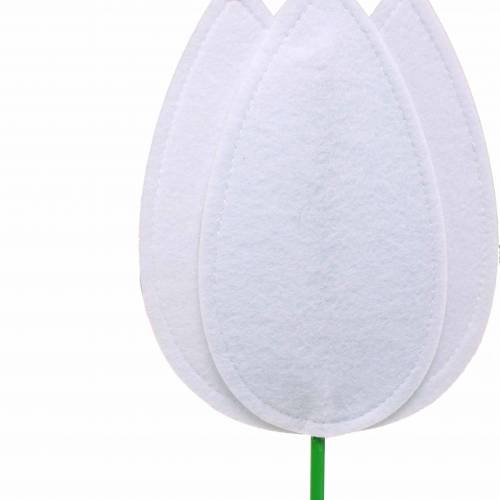 Floristik24 Filcowy kwiat tulipan biały H88cm