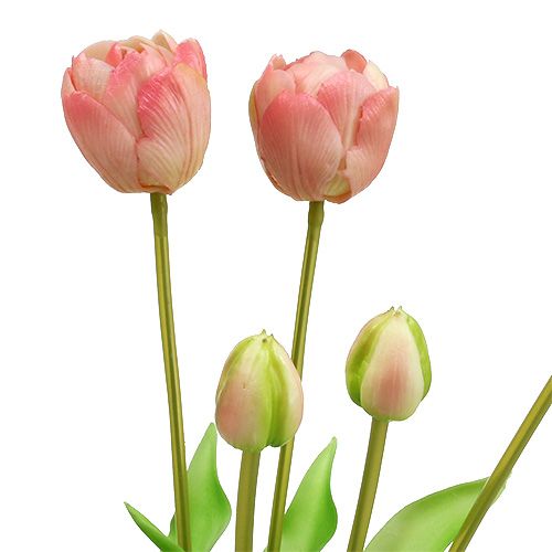 Floristik24 Tulipany Bukiet Różowy Real Touch L43,5cm 5szt