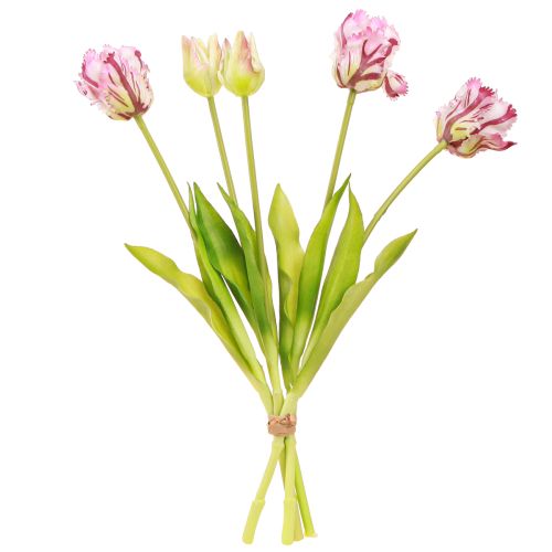 Produkt Tulipany sztuczne tulipany papugi fioletowy bukiet z 5 kwiatami 40cm