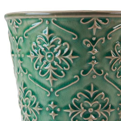 Produkt Donica ceramiczna crackle glazura zielona Ø10cm W13cm 2szt