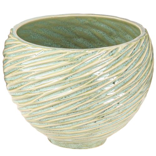 Doniczka dekoracyjna miska ceramiczna w kolorze zielonym Ø15cm H11cm 2szt