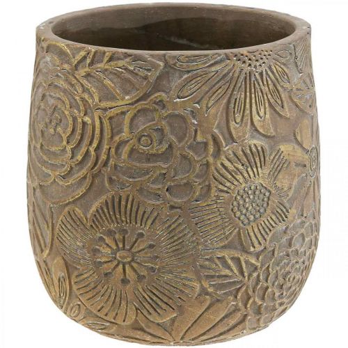 Produkt Doniczka ceramiczna w złote kwiatki Ø21cm W22,5cm