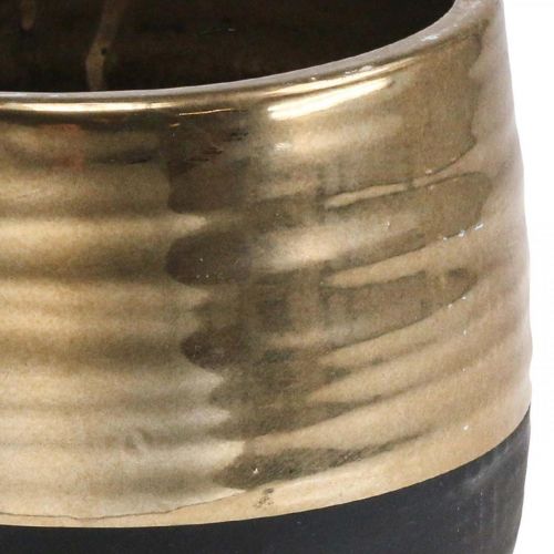 Floristik24 Sadzarka Duża ceramiczna doniczka z czarnego złota Ø20,5 cm wys. 18 cm