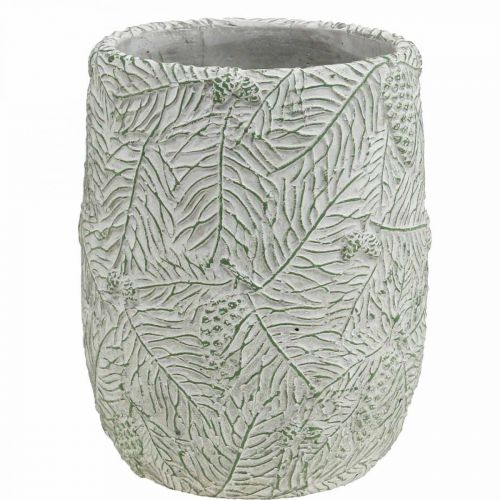 Produkt Sadzarka ceramiczna zielona biała szara sosna gałązki Ø12cm H17.5cm