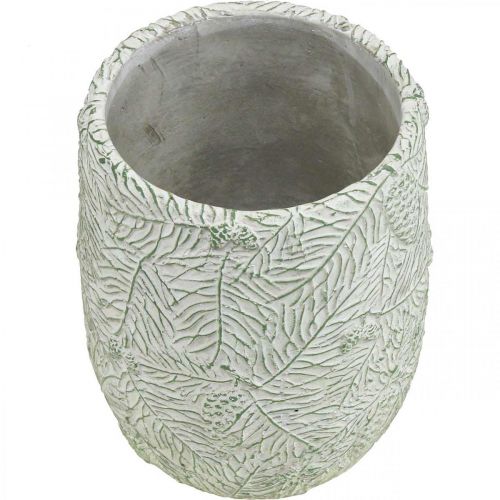 Produkt Sadzarka ceramiczna zielona biała szara sosna gałązki Ø12cm H17.5cm