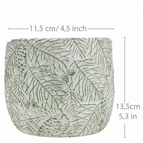 Produkt Sadzarka ceramiczna zielona biała szara gałęzie jodły Ø13,5cm W13,5cm