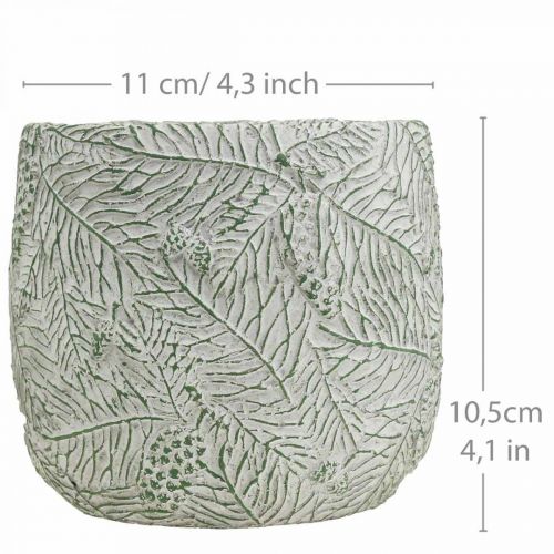 Produkt Sadzarka ceramiczna zielona biała szara gałęzie jodły Ø12,5cm H12cm