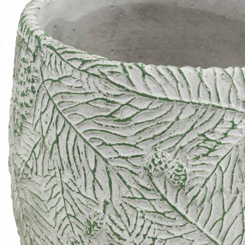 Produkt Sadzarka ceramiczna zielona biała szara gałęzie jodły Ø12,5cm H12cm