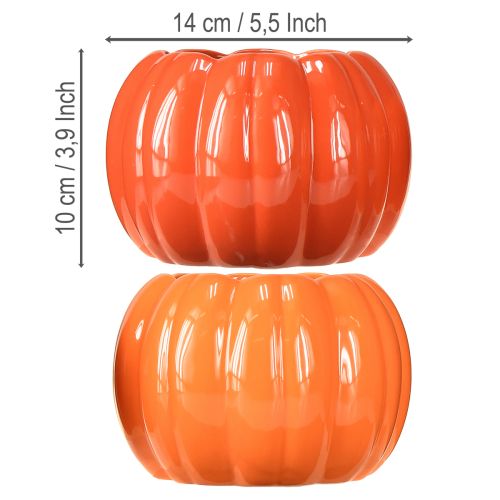 Floristik24 Doniczka ceramiczna dynia pomarańczowa mix Ø14cm wys.10cm 2 szt.
