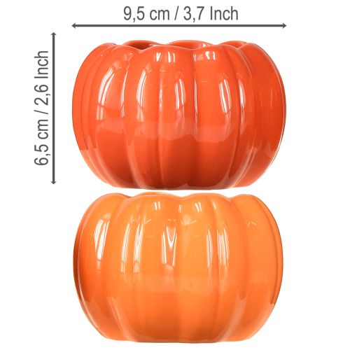 Produkt Doniczka ceramiczna dynia pomarańczowa Ø9,5cm wys.6,5cm 4 szt.