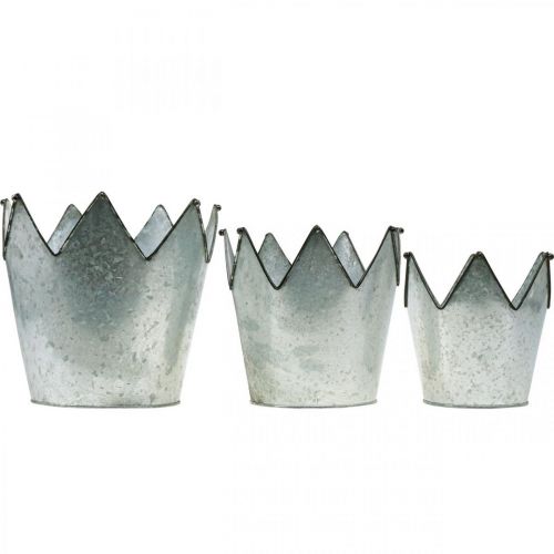 Produkt Ozdoba metalowa korona do doniczki cynk Ø21,5/19,5/17cm zestaw 3 szt
