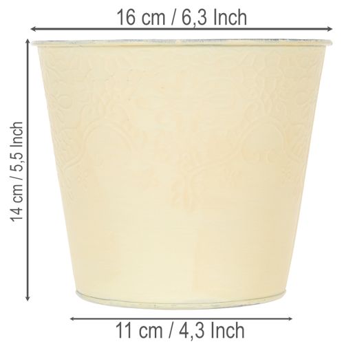 Produkt Doniczka metalowa, pastelowo żółta, Ø16cm H14cm