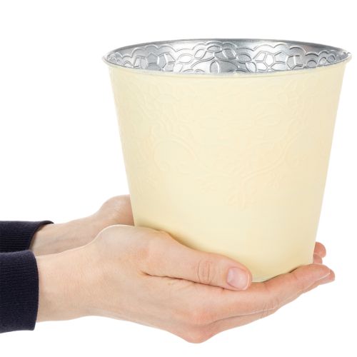 Produkt Doniczka metalowa, pastelowo żółta, Ø16cm H14cm