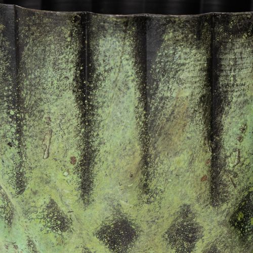 Produkt Doniczka metalowa w stylu vintage, zielona, Ø14/12cm, zestaw 2 szt.