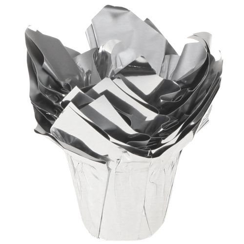 Produkt Doniczka srebrna błyszcząca opakowanie prezentowe Ø5,5cm wys.6cm 8 szt.