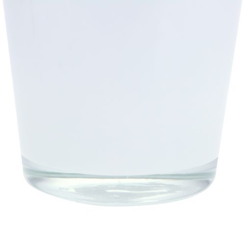 Produkt Szklana doniczka biała Ø11,5 cm W11 cm