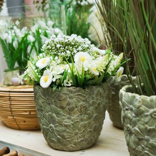 Floristik24 Doniczka Cachepot zielona Ø15,5cm H15cm