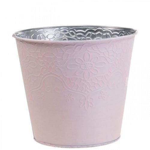 Floristik24 Sadzarka metalowa doniczka pastelowy róż Ø16cm W14cm