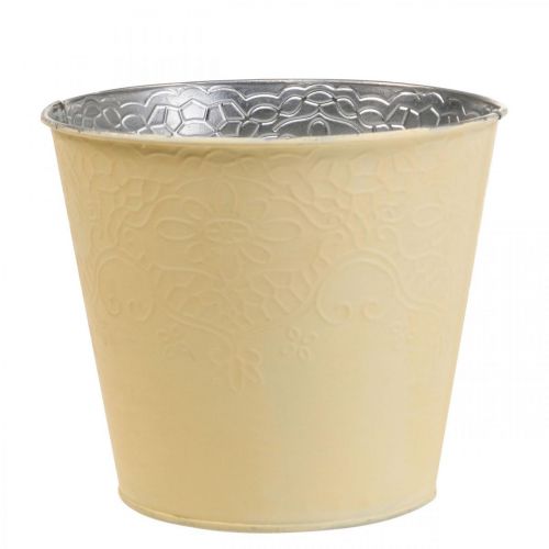 Floristik24 Sadzarka metalowa doniczka pastelowo żółta Ø20cm W16cm