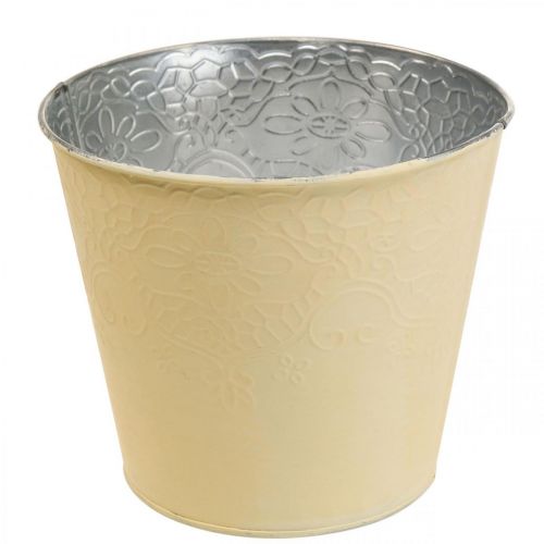Floristik24 Sadzarka metalowa doniczka pastelowo żółta Ø20cm W16cm