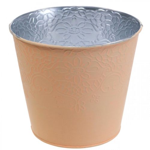 Produkt Sadzarka metalowa doniczka pastelowa pomarańcza Ø16cm W14cm
