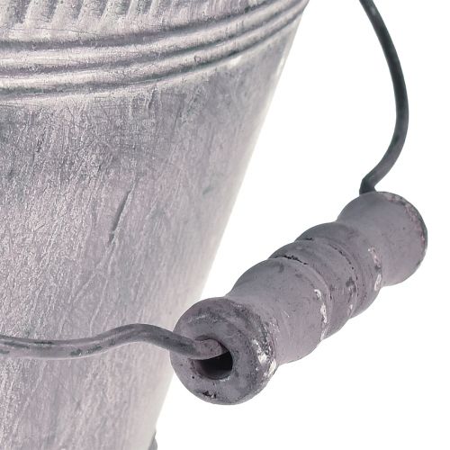 Floristik24 Donica metalowa owalna fioletowo-biała miska ze stopką wys. 14 cm