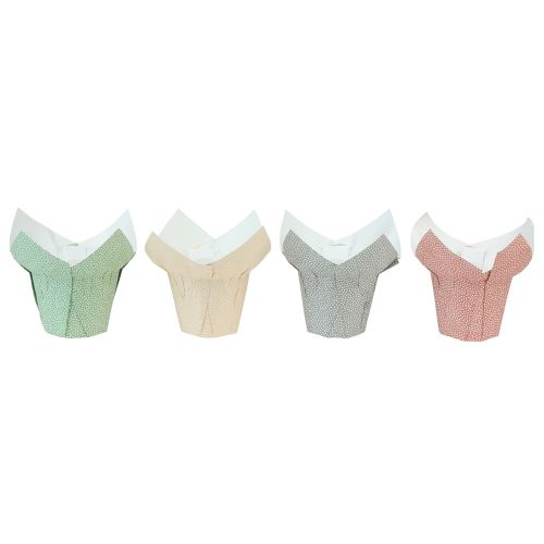 Produkt Doniczka papierowa w kropki opakowanie prezentowe kwiaty Ø9cm W16cm 8 szt