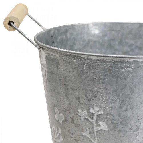 Floristik24 Sadzarka do sadzarki vintage ozdobne metalowe wiadro Ø14cm W13cm