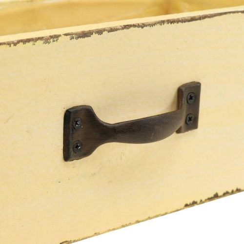 Floristik24 Cachepot pojemnik na rośliny szuflada na rośliny drewno żółty 25×13×9cm