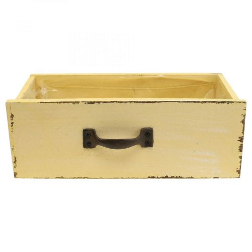 Floristik24 Cachepot pojemnik na rośliny szuflada na rośliny drewno żółty 25×13×9cm