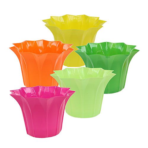 Floristik24 Plastikowa donica, kolorowa, asortyment. Ø12cm 10 sztuk