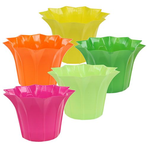 Cachepot plastikowe kolorowe assorted. Ø14cm 10szt.