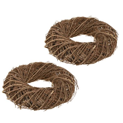 Produkt Wianek wiązowy wianek dekoracyjny naturalny brąz Ø23–25cm W6,5cm 2szt