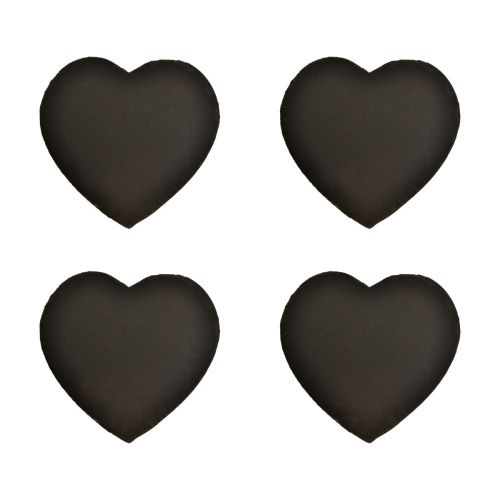 Walentynki Łupkowe Serce Dekoracyjne Serce Czarne W16cm 4szt