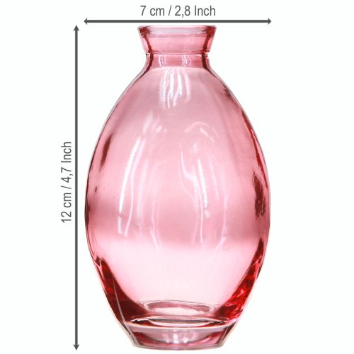 Produkt Wazon wazony cebulkowe mini szkło barwione na różowo Ø7cm H12cm 6 szt