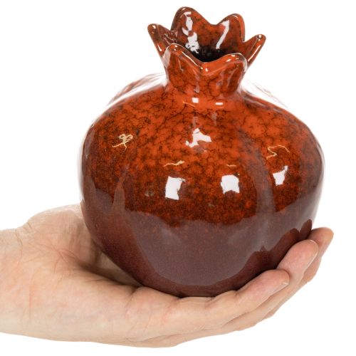 Ceramiczna dekoracja w kształcie granatu, błyszcząca, 14 cm | Floristik24.pl