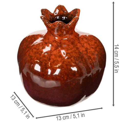Ceramiczna dekoracja w kształcie granatu, błyszcząca, 14 cm | Floristik24.pl