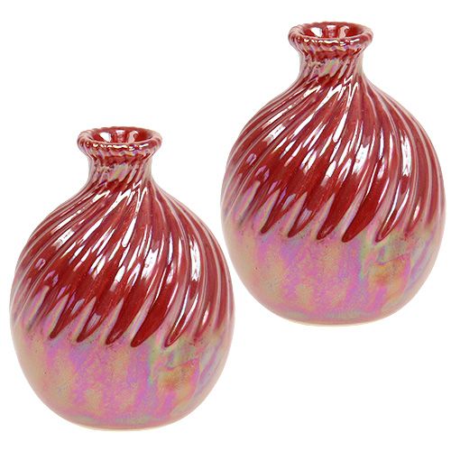 Wazon, Mini Wazon Matka Perłowa Czerwona Ø7,5cm H10cm 6szt.