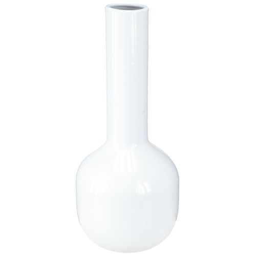 Floristik24 Nowoczesny wazon dekoracyjny metalowy wazon kremowo-biały Ø10,5cm H25,5cm