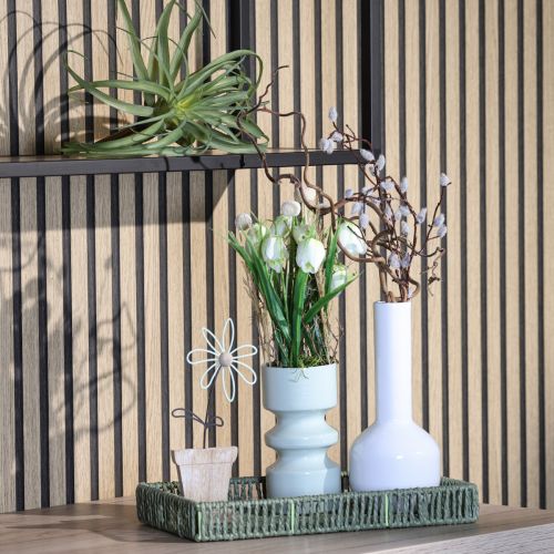 Produkt Nowoczesny wazon dekoracyjny metalowy wazon kremowo-biały Ø10,5cm H25,5cm