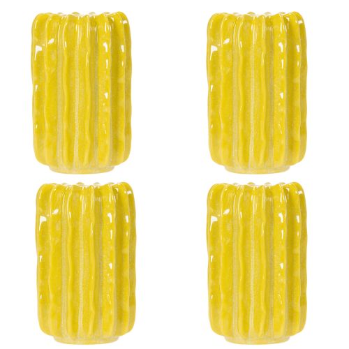 Produkt Ceramiczny wazon w kształcie kaktusa, ryflowana struktura, nowoczesny design, 13 cm, 4 sztuki