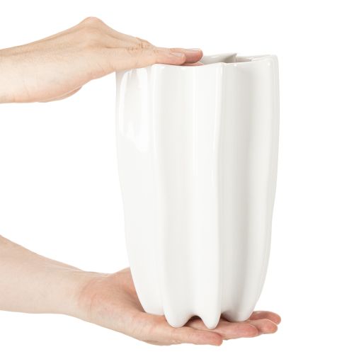 Wazon żebrowany, wysoki wazon dekoracyjny na suszone kwiaty, 24 cm | Floristik24.pl