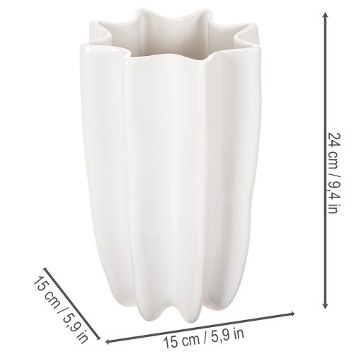 Wazon żebrowany, wysoki wazon dekoracyjny na suszone kwiaty, 24 cm | Floristik24.pl