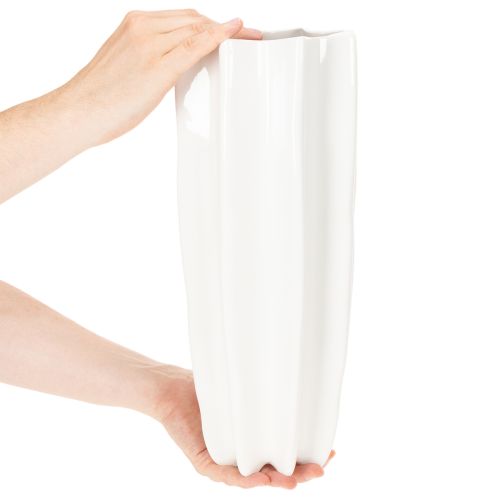 Wazon na kwiaty, żłobkowany, nowoczesny, dekoracyjny, 38 cm | Floristik24.pl