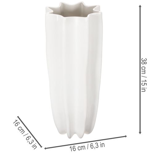 Wazon na kwiaty, żłobkowany, nowoczesny, dekoracyjny, 38 cm | Floristik24.pl