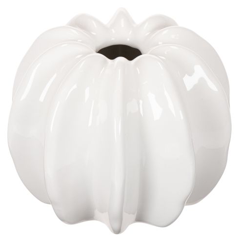 Ceramiczny wazon w kształcie dyni, biały, dekoracja domu, 15 cm kupić | Floristik24.pl