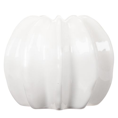 Ceramiczny wazon w kształcie dyni, biały, dekoracja domu, 15 cm | Floristik24.pl