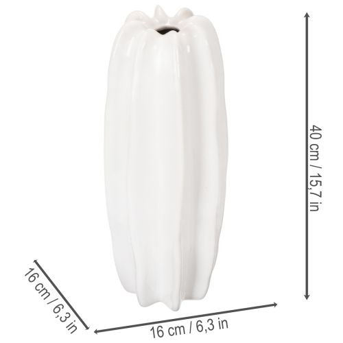 Wazon żebrowany, nowoczesny ceramiczny wazon na suszone kwiaty, 40 cm | Floristik24.pl