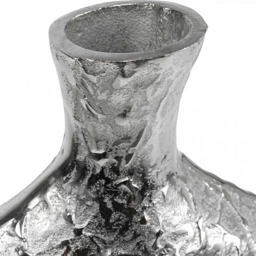 Dekoracyjny wazon metalowy młotkowany wazon srebrny 24x8x27cm