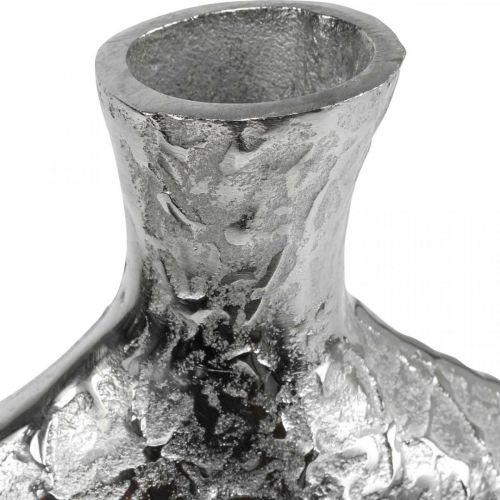 Produkt Wazon dekoracyjny metalowy młotkowany wazon na kwiaty srebrny 24x8x27cm